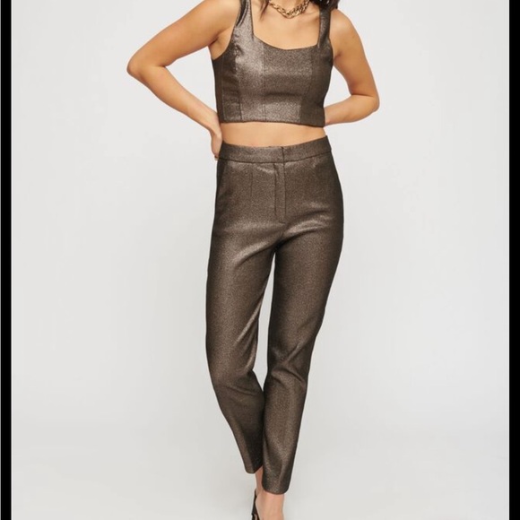 Dynamite Clothing Lurex Corset Crop Top - Picture 2 of 6